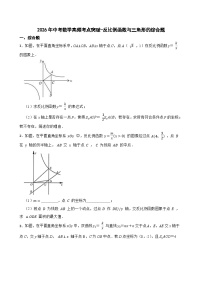 2026年中考数学高频考点突破-反比例函数与三角形的综合题训练（学生版+名师详解版）