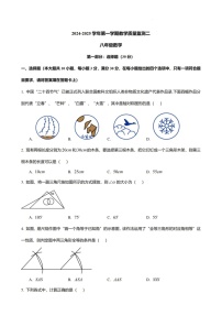 2024-2025年广东省广州市八年级上学期数学期中考试卷（含答案）
