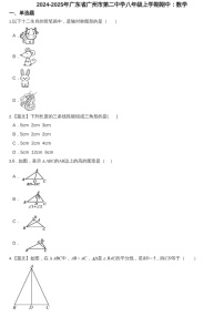2024-2025年广东省广州市第二中学八年级上学期数学期中考试卷（含答案）