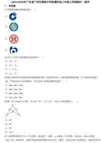 2024-2025年广东省广州市番禺区番禺中学附属学校八年级上学期数学期中考试卷（含答案）