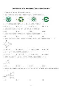 2024-2025年广东省广州市海珠区海珠中学八年级上学期数学期中考试卷（含答案）