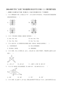 2024-2025年广东省广州市荔湾区真光中学八年级上学期数学期中考试卷（含答案）