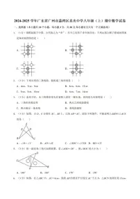 2024-2025年广东省广州市荔湾区真光中学八年级上学期数学期中考试卷（含答案）