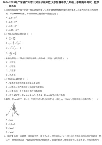 2024-2025年广东省广州市天河区华南师范大学附属中学八年级上学期数学期中考试卷（含答案）