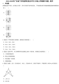 2024-2025年广州市荔湾区真光中学八年级上学期数学期中考试卷（含答案）