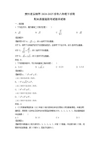 贵州省安顺市2024-2025学年八年级下学期期末质量监测考试数学试题（解析版）