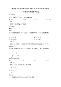 贵州省黔东南苗族侗族自治州2024-2025学年八年级下学期期末考试数学试题（解析版）