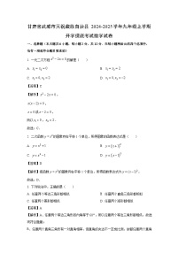 甘肃省武威市天祝藏族自治县2024-2025学年九年级上学期开学摸底考试数学试题（解析版）