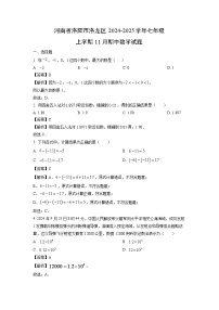 河南省洛阳市洛龙区2024-2025学年七年级上学期11月期中数学试题（解析版）