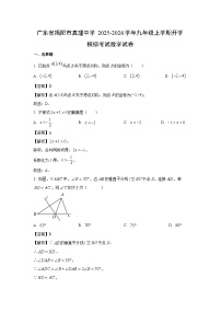广东省揭阳市2025-2026学年九年级上学期开学模拟考试数学试题（解析版）