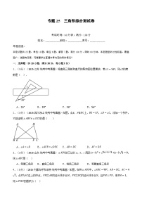 2026年中考数学考点一网尽-专题25三角形综合测试卷（学生版+名师详解版）
