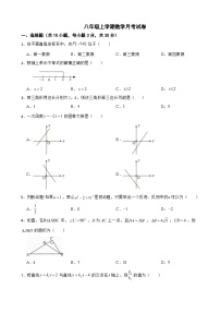 浙江省杭州市2025年八年级上学期数学月考试卷附答案