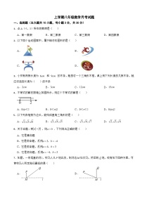 浙江省金华市2025年上学期八年级数学月考试题附答案