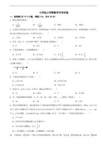 湖北省武汉市2025年七年级上学期数学月考试卷及答案