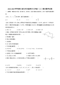 2024-2025学年浙江省台州市温岭市七年级（上）期末数学试卷（含答案）