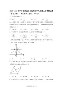 2025~2026学年四川省内江市威远县凤翔中学九年级上学期入学调研数学试题