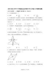 2025~2026学年四川省内江市威远县凤翔中学九年级上学期入学调研数学试题