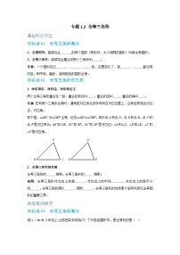 苏科版（2024）八年级上册（2024）第1章 三角形1.2 全等三角形精品随堂练习题
