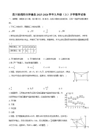 四川省绵阳市梓潼县2025-2026学年九年级（上）开学数学试卷【含答案】