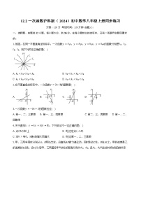 初中数学沪科版（2024）八年级上册（2024）12.2 一次函数精品习题