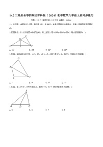 沪科版（2024）八年级上册（2024）14.2 三角形全等的判定精品精练