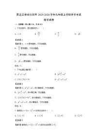 黑龙江省哈尔滨市2025-2026学年九年级上学期开学考试数学试卷（解析版）