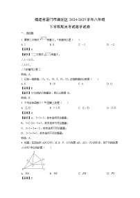 福建省厦门市湖里区2024-2025学年八年级下学期期末考试数学试卷（解析版）