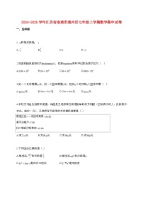 2024_2025学年江苏省南通市通州区七年级上册数学期中试卷