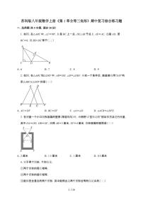 2024~2025学年（苏科版）八年级数学上学期第1章（全等三角形）期中复习综合练习题