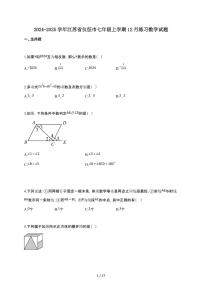 2024~2025学年江苏省仪征市七年级上学期12月月考数学试卷（含答案）
