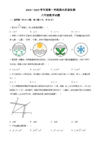 湖北省武汉市硚口区2024-2025学年八年级上学期期末考试数学试卷（原卷版）-A4
