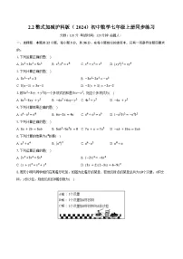 沪科版（2024）七年级上册（2024）整式加减优秀同步练习题