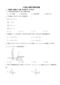 浙江省湖州市2025年九年级上学期月考数学试题附答案