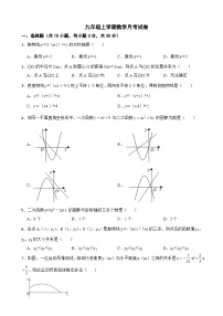 浙江省绍兴市2025年九年级上学期数学月考试卷附答案
