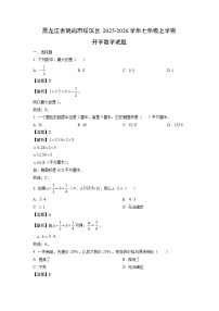 黑龙江省鹤岗市绥滨县2025-2026学年七年级上学期开学数学试卷（解析版）