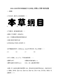 2024_2025学年河南省商丘市九年级上册11月（期中）数学试题【附答案】