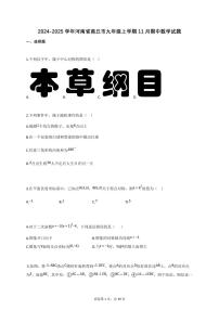 2024_2025学年河南省商丘市九年级上册11月（期中）数学试题【附答案】