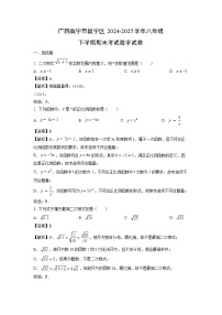 广西南宁市邕宁区2024-2025学年八年级下学期期末考试数学试卷（解析版）