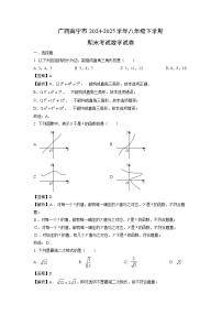 广西南宁市2024-2025学年八年级下学期期末考试数学试卷（解析版）