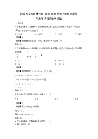 河南省安阳市林州市2024-2025学年七年级上学期期末学情调研数学试题（解析版）