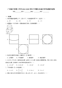 南宁市第三中学2025届九年级下学期开学考试数学试卷(含解析)