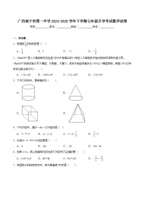 南宁市第一中学2024-2025学年七年级下学期开学考试数学试卷(含解析)