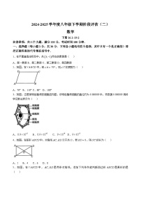 河南省驻马店市泌阳县二校联考2024-2025学年八年级下学期6月月考数学试卷(含答案)