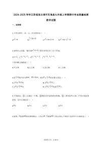 2024~2025学年江苏省连云港市东海县九年级上册期中学业质量检测数学试题（含答案）
