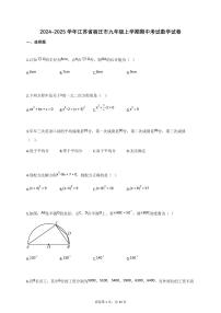 2024~2025学年江苏省宿迁市九年级上册期中考试数学试卷（含答案）