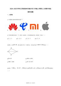 2024~2025学年江苏省徐州市新沂市八年级上册11月期中考试数学试题（含答案）