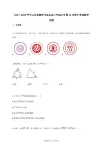 2024~2025学年江苏省扬州市宝应县八年级上册11月期中考试数学试题（含答案）