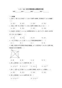 数学一元二次方程的根与系数的关系习题