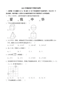 2025年海南省中考数学真题（含答案）