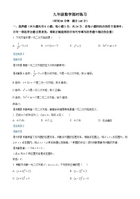 徐州市树人初级中学2024-2025学年九年级上学期10月月考数学试题（解析版）